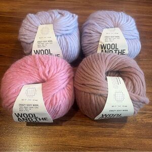 4 New Wool and the Gang 100 % Wool Skeins Bundle 200 g 87 yards Peruvian Sheep